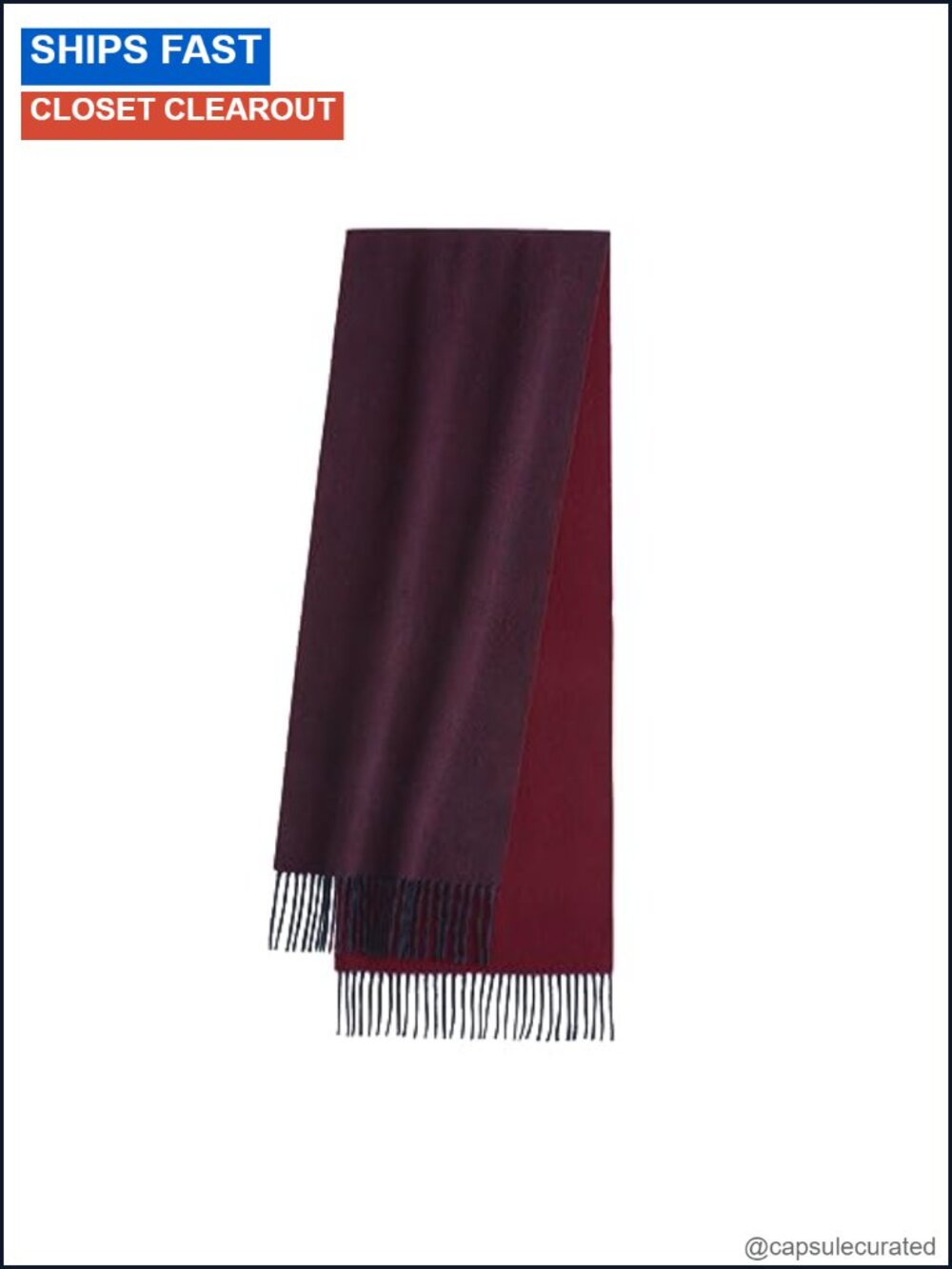 100% Cashmere Scarf Winter Wrap Lightweight Double-Sided Solid